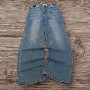 Baggy Wide Leg Faded Blue Jeans (28x30)